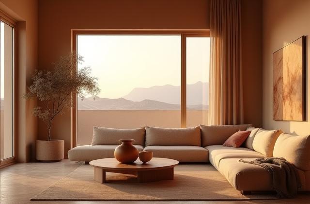 Elegant living room with Horizon Hues decor, styled by interior designer